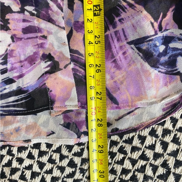 MISA Los Angeles Floral Purple Buttoned Down Collared Women's Top Blouse Medium - Picture 7 of 9